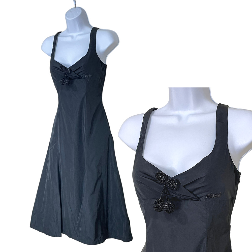 Y2K Miss Sixty 60 Black Babydoll Size M Cherries Cherry dress RARE Vintage Club